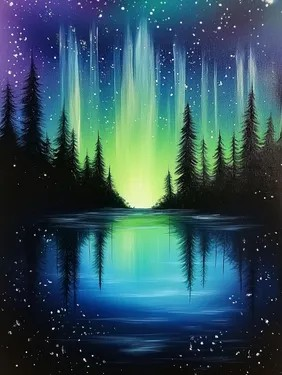 Join Us for a Paint Nite Event, Oct 25th, 7PM - Bright Northern Lights