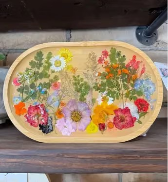Join us for a Paint Nite Event, Jan 22nd at 7PM - Pressed Floral Bamboo Serving Tray Resin