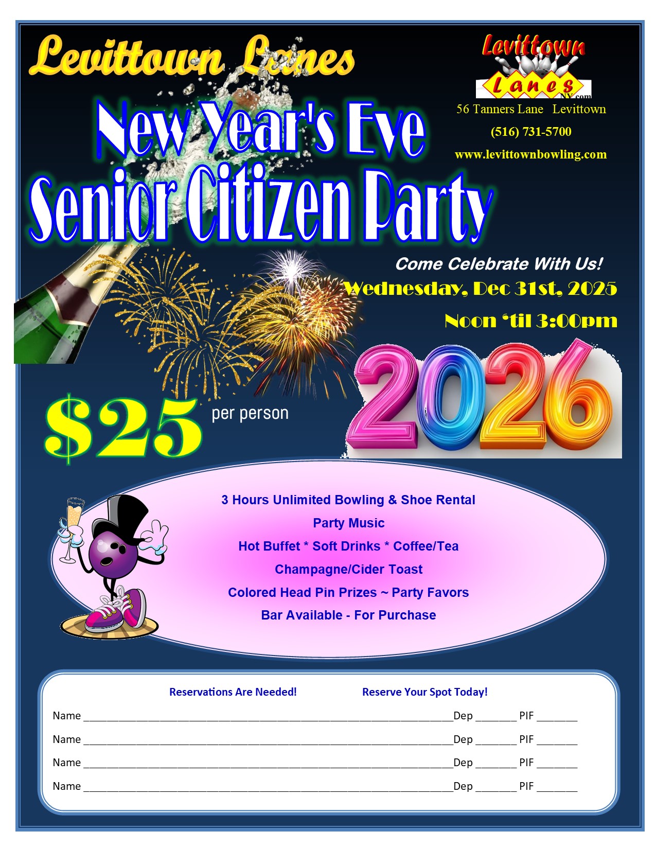 Our Senior Citizen Afternoon New Year's Eve Party