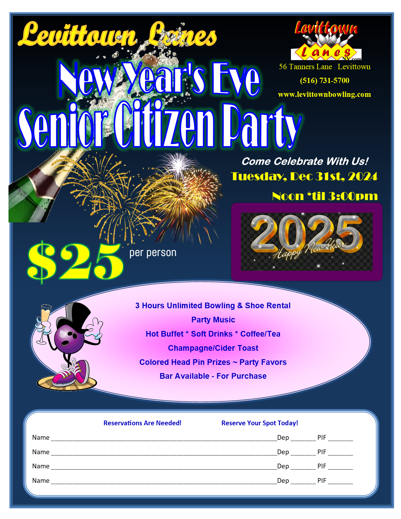 Our Senior Citizen Afternoon New Year's Eve Party