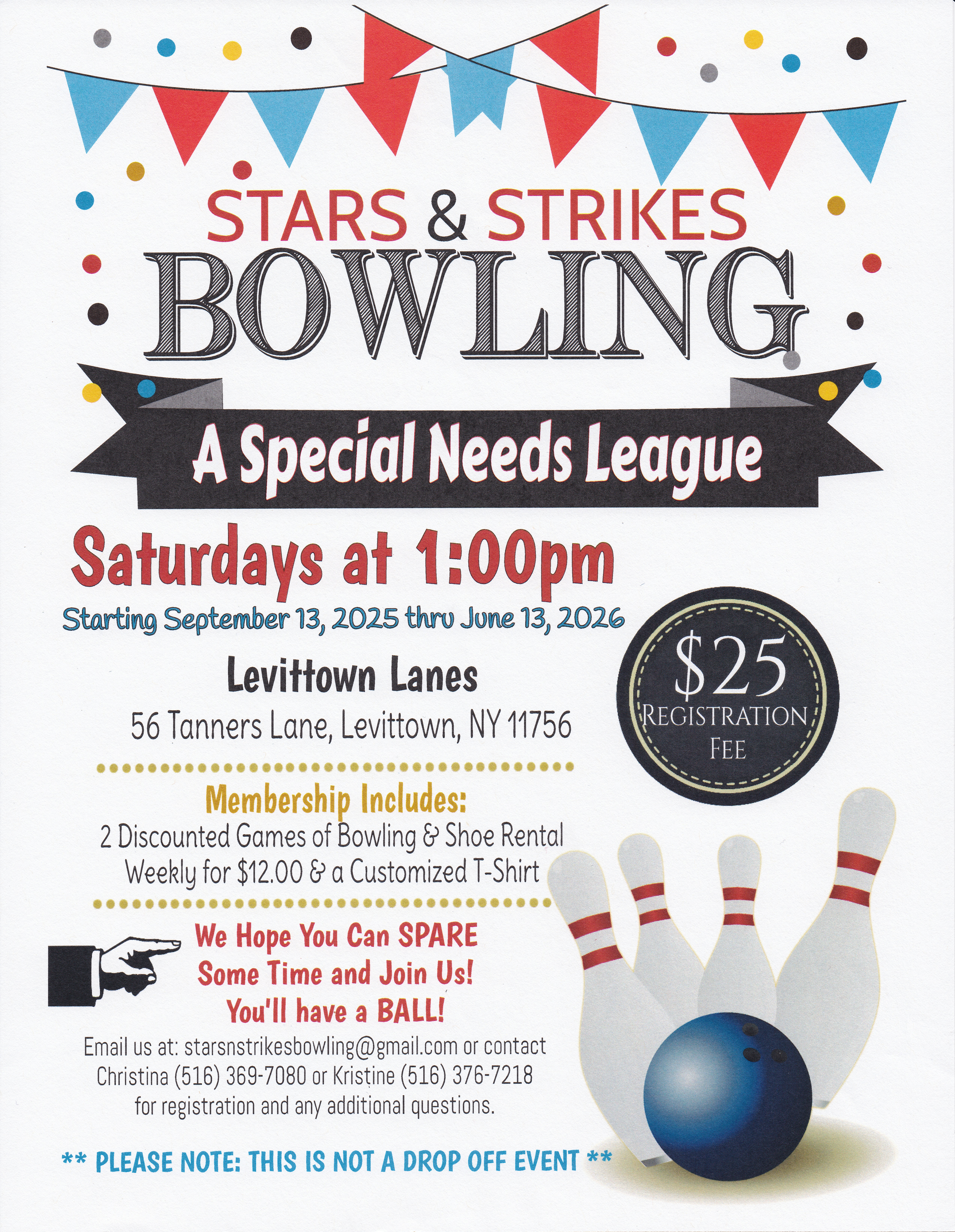 Stars 'n Strikes "Special Needs" League Registration