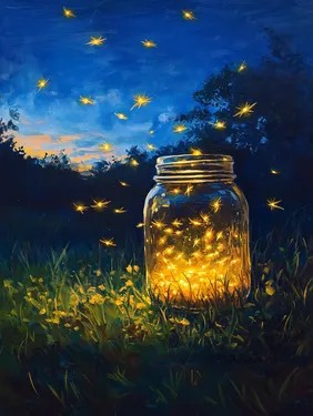Join Us for a PaintNite Event, June 27th, at 7PM - Summer Nights Fireflies in Mason Jar