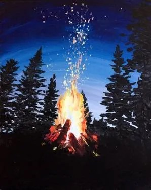 Join Us for a PaintNite Event, Aug 8th, 7PM - Flickering Flames