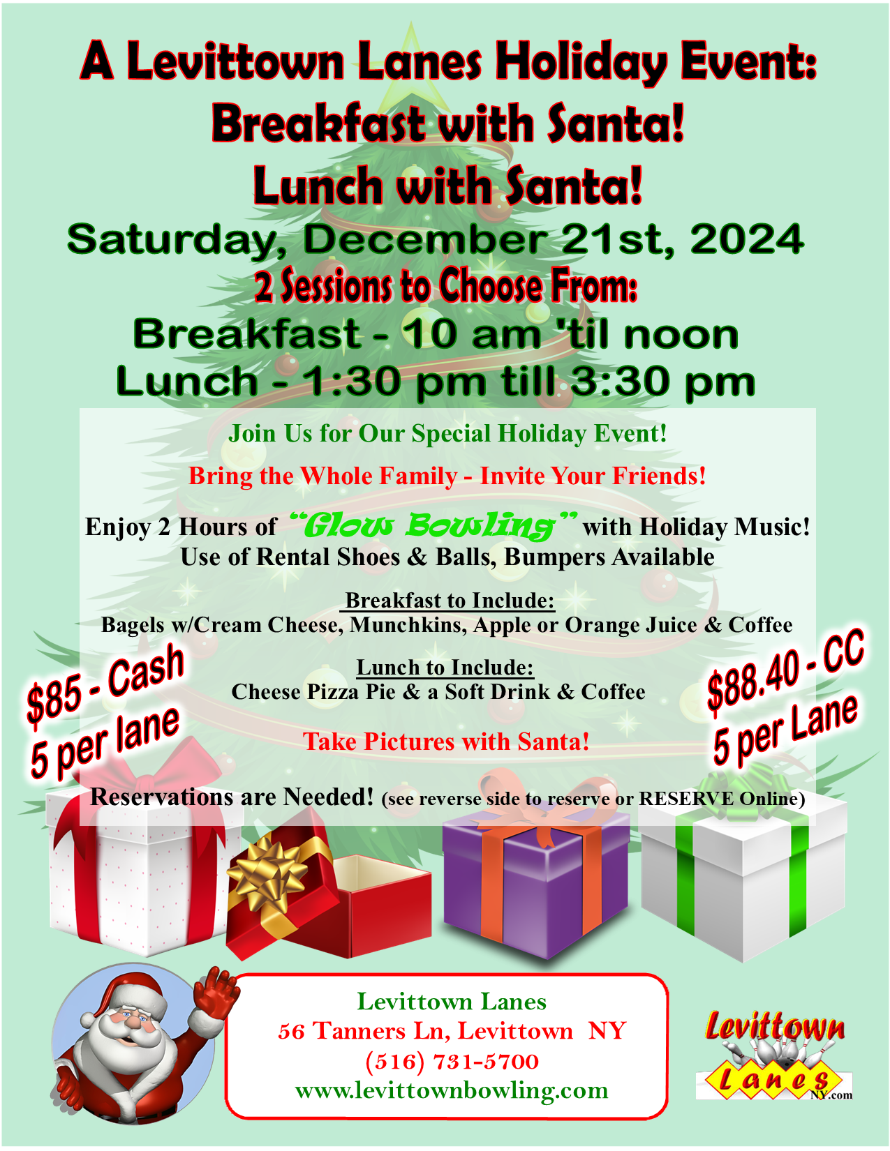 Our Family Event, Breakfast or Lunch with Santa, Dec 21st, 2024 