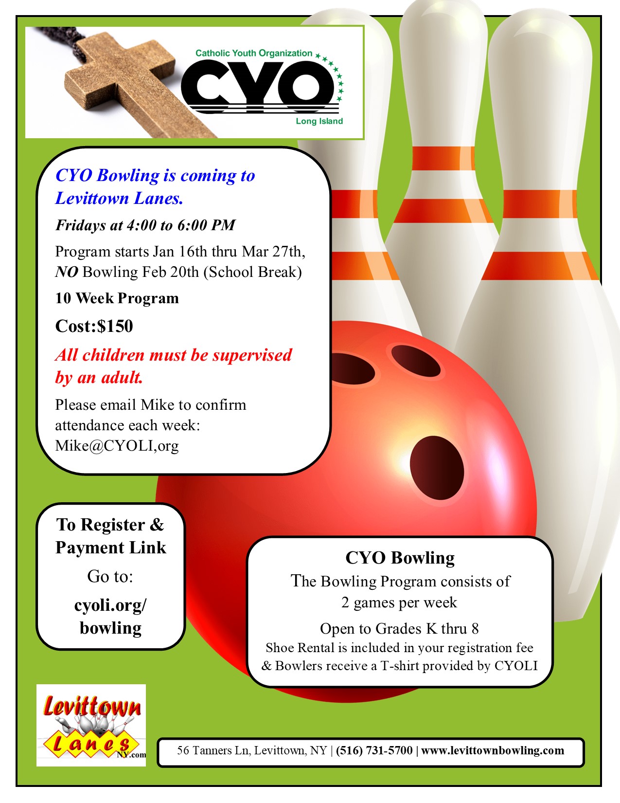 CYO Bowling for Juniors is coming to Levittown Lanes January 2026