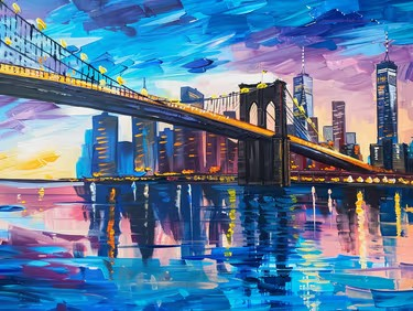 Join us for a Paint Nite Event, Jan 17th, 7PM - Brooklyn Bridge - Wanderlust Collection