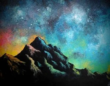 Join us for a Paint Nite Event, Aug 30th, 7PM - Starry Rainbow Mountain