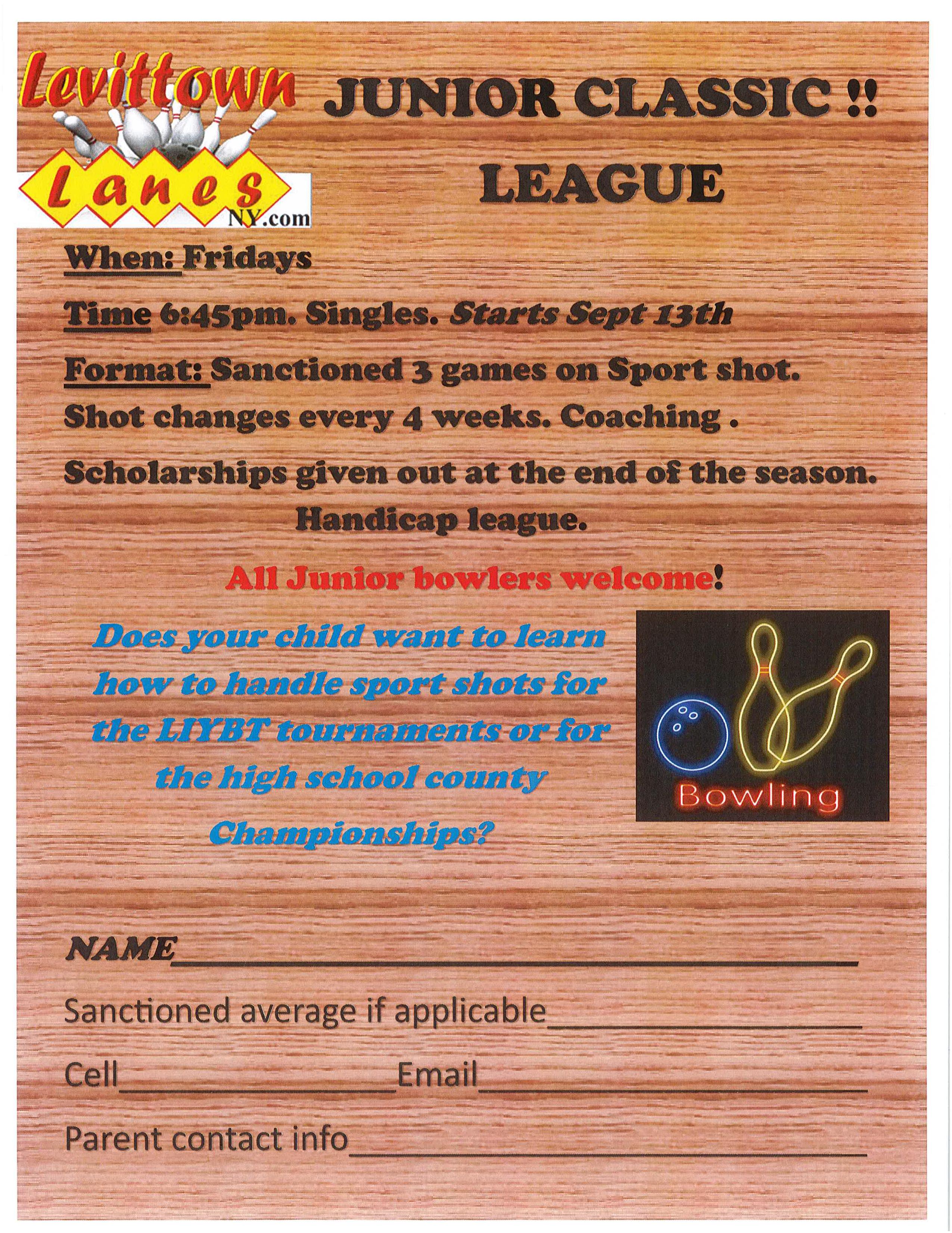 Levittown Lanes Junior Classic Scholarship League 24/25