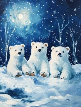 Join us for a Paintnite Event - Nov 28th, 7PM, Adults Only - Polar Bear Family Love