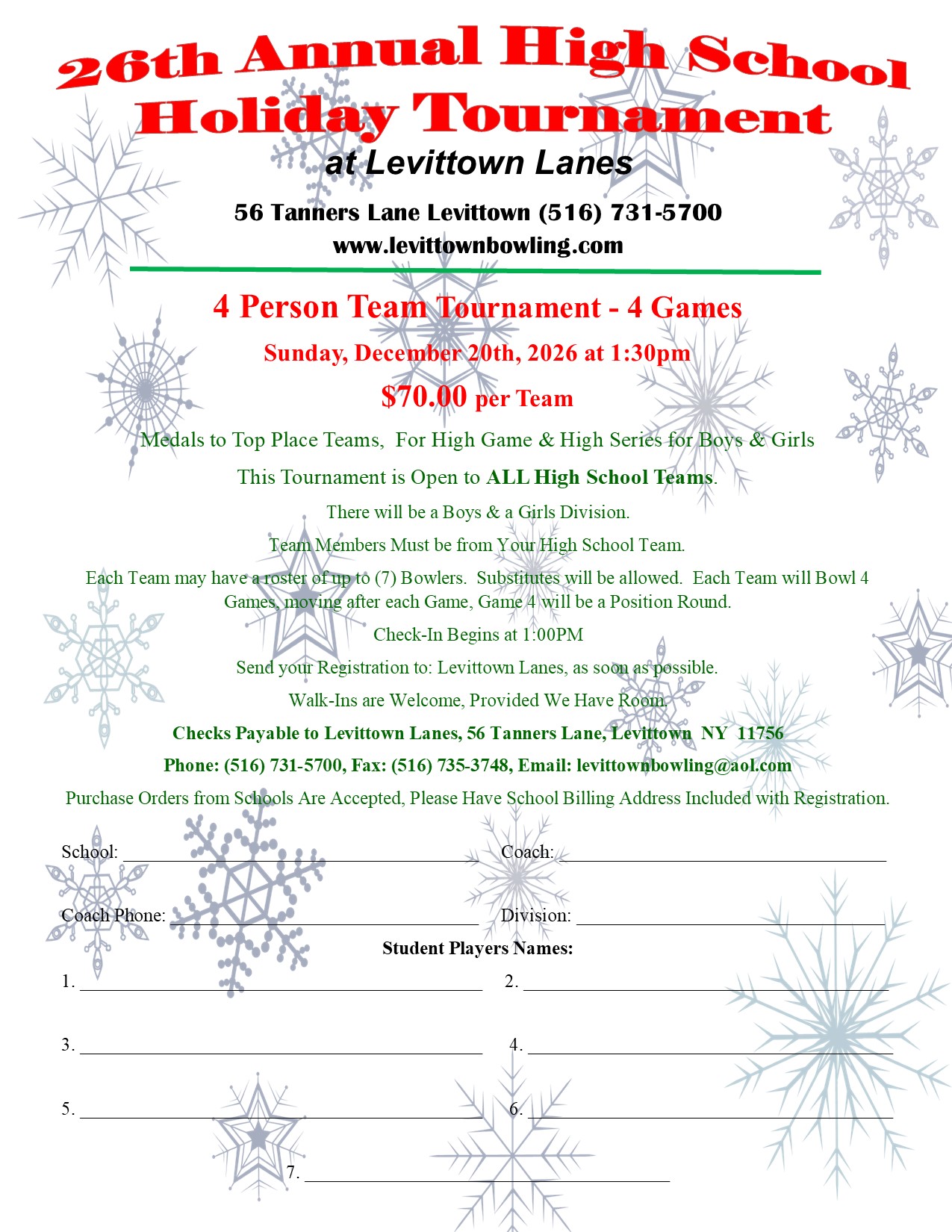 Our Annual High School Holiday Tournament