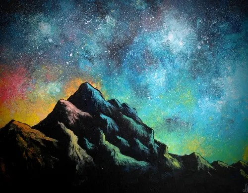 Join us for a Paint Night Event, Mar 7th, at 7PM - Starry Rainbow Mountain