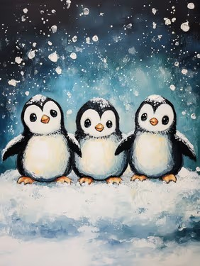 Join us for a Paint Nite Event, Dec26th, 7PM - Penguin Snow Family