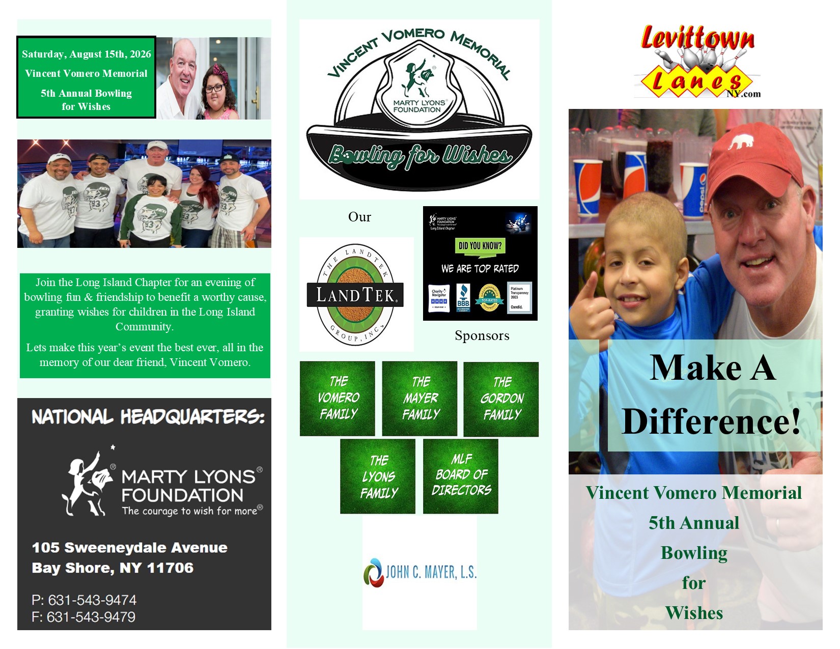 5th Annual Vincent Vomero Bowling for Wishes Event, Saturday, August 15, 2026