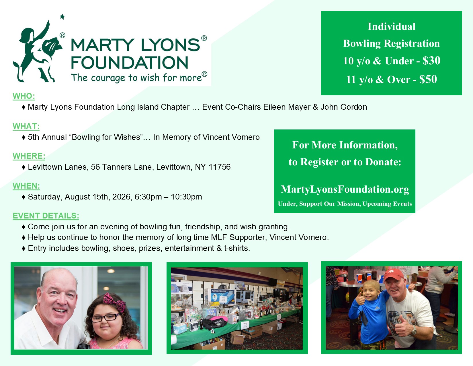 Marty Lyons Foundation 5th Annual "Bowling for Wishes" 
