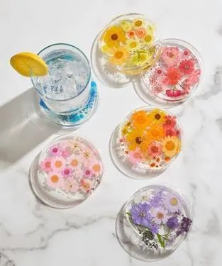 Join us for a Paint Nite Event, May 10th, at 7PM - Mosaic/Resin : Floral Resin Coaters, Set of 4