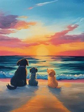 Join Us for a PaintNite Event, July 25th, at 7PM - Pawprints in the Summer