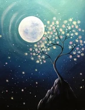 Join us for a Paint Nite Event, Aug 22nd, at 7PM - Magic Moon Blossoms