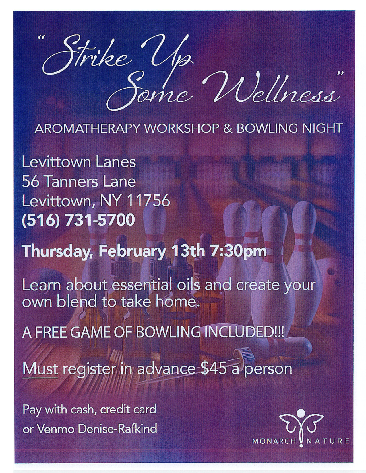 Strike Up Some Wellness - Aromatherapy Workshop, Feb 13th at 7:30pm