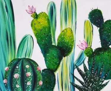 Join Us for Paint Nite, Aug 17th, at 7PM - Summer Cacti