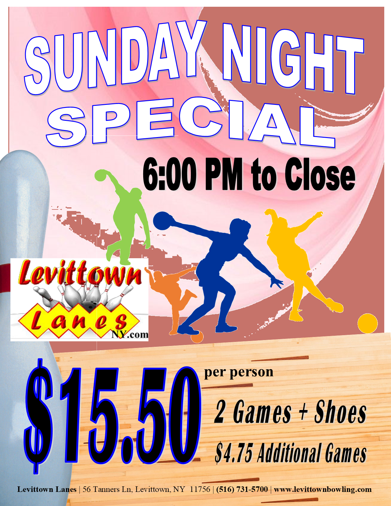 NEW Sunday Night Special at Levittown Lanes
