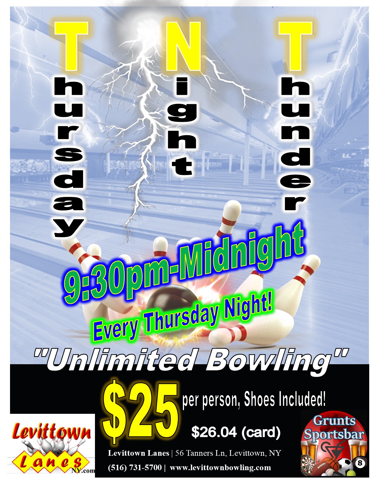 Our Thursday Night Special - Unlimited Bowling with shoes