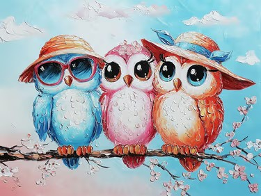 Lion us for a Paint Nite event, May 23rd, at 7PM - Beachy Owl Babes by the Sea