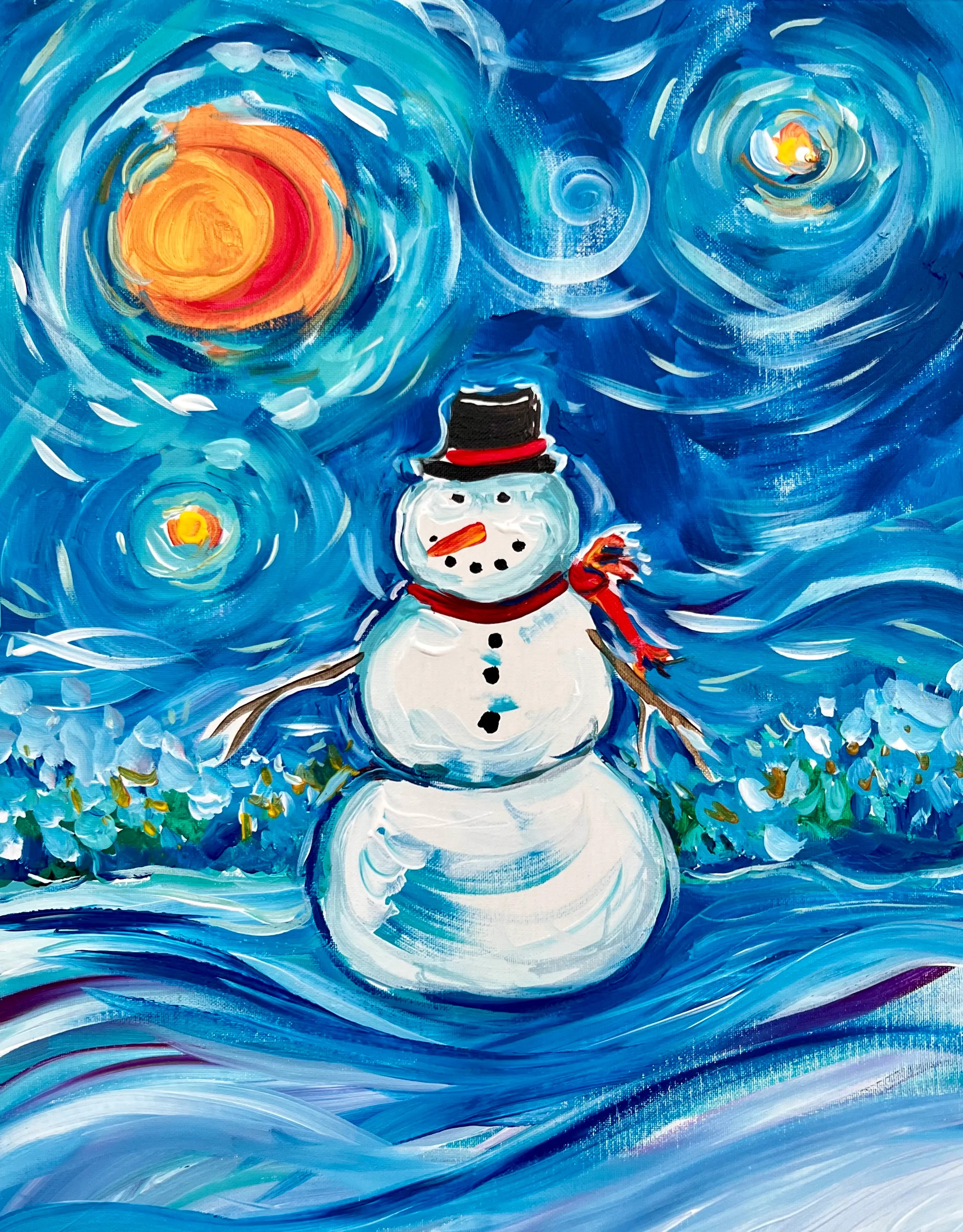 Join us for a Paint Nite Event, Jan 24th, at 7PM - Vincent Van Snowman